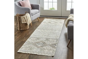 2'5"x8' Rug-Hand Knotted Wool Blush/Ivory