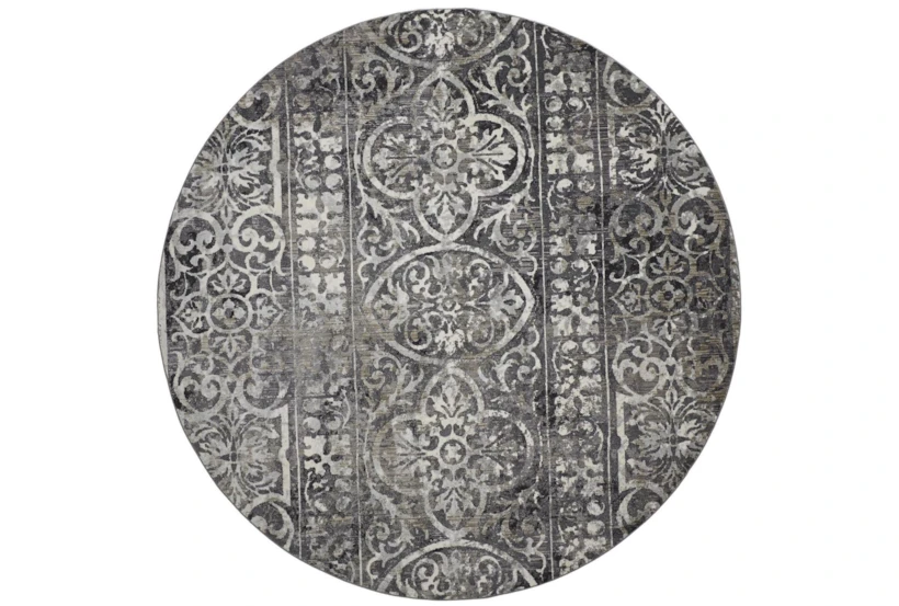 8'7" Round Rug-Alexander Charcoal/Ivory - 360