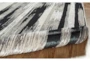 2'8"x7'8" Rug-Silver Metallic And Black Vertical Lines - Back