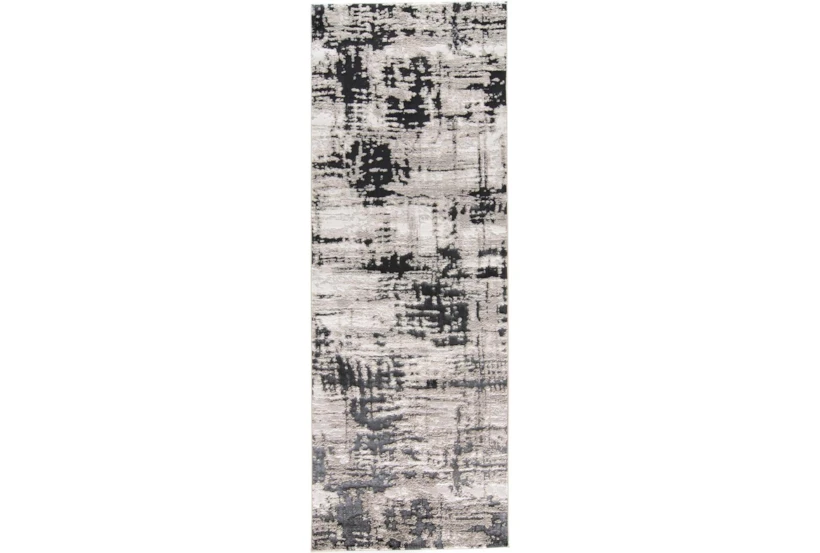 2'8"x7'8" Rug-Silver Metallic And Black Abstract Grid - 360