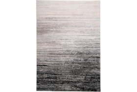 5'x8' Rug-Silver Metallic And Black Horizontal Ombre