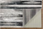 5'x8' Rug-Silver Metallic And Black Vertical Lines - Bottom