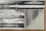 5'x8' Rug-Silver Metallic And Black Vertical Lines - Detail