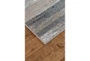 5'x8' Rug-Silver Metallic And Black Vertical Lines - Front