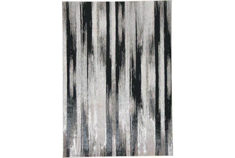 5'x8' Rug-Silver Metallic And Black Vertical Lines - 360
