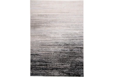 8'x11' Rug-Silver Metallic And Black Horizontal Ombre