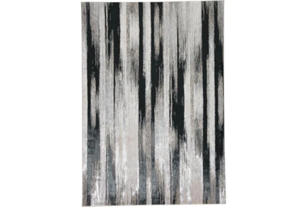 10'x13'1" Rug-Silver Metallic And Black Vertical Lines