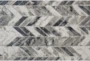 10'x13'1" Rug-Silver Metallic And Black Chevron - Detail