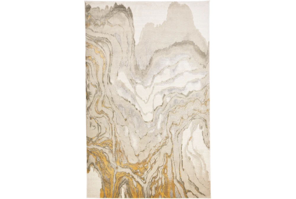 96X132 Rug-Tidal Impressions Ivory/Gold | Living Spaces