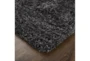 5'x8' Rug-Wool Yarn Shag Black - Front