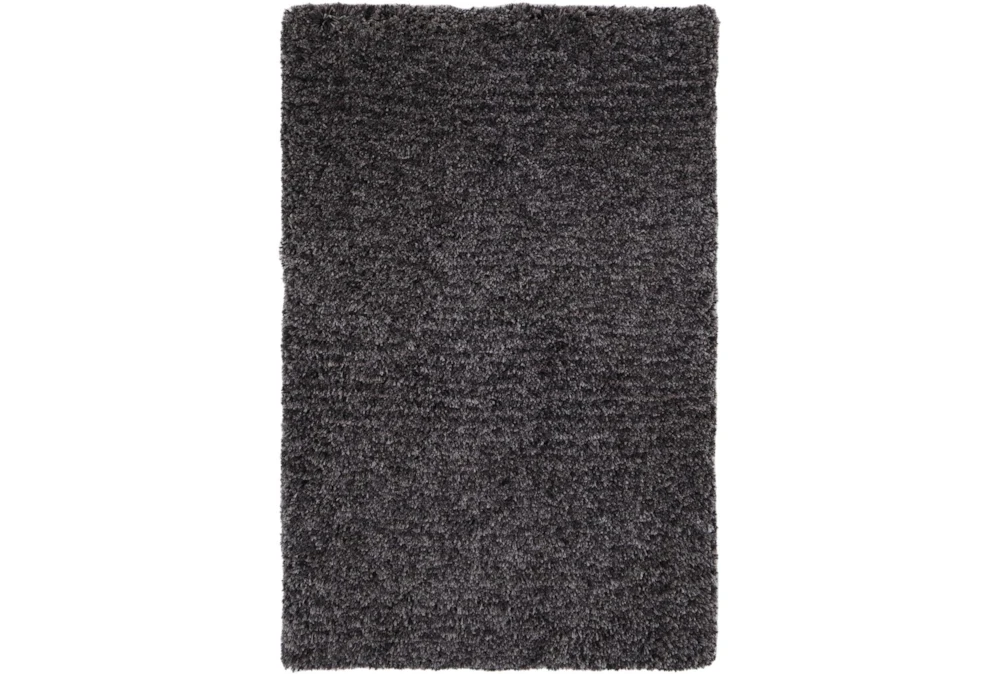 5'x8' Rug-Wool Yarn Shag Black