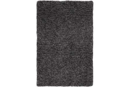5'x8' Rug-Wool Yarn Shag Black
