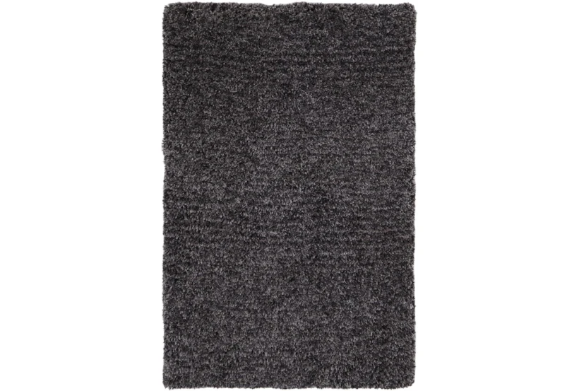 5'x8' Rug-Wool Yarn Shag Black - 360