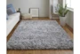 8'x10' Rug-Wool Yarn Shag Grey - Room