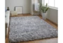 8'x10' Rug-Wool Yarn Shag Grey - Room