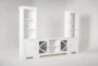 Sinclair II White 118" 3 Piece Entertainment Center With Glass Doors - Side
