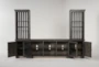 Sinclair II Grey 118" 3 Piece Rustic Entertainment Center With Glass Doors - Front