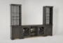 Sinclair II Grey 118" 3 Piece Rustic Entertainment Center With Glass Doors - Side