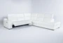 Hana White Leather 4 Piece 113" Power Reclining Modular Sectional With Right Arm Facing Chaise - Recline