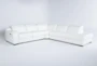 Hana White Leather 4 Piece 113" Power Reclining Modular Sectional With Right Arm Facing Chaise - Signature