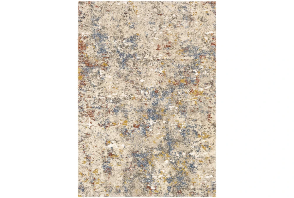 7'8"x7'8" Square Rug-Abstract Blue/Metallic Gold