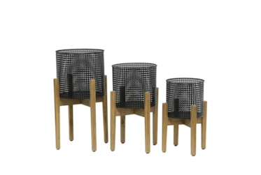 8/9/11 Inch Mesh Planter On Stand Set Of 3