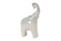 10 Inch Cream Grey Ombre Trunk Up Elephant Sculpture - Signature