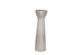 14 Inch Silver Bead Candle Holder