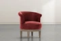 Cleo Burgundy Swivel Accent Chair - Side