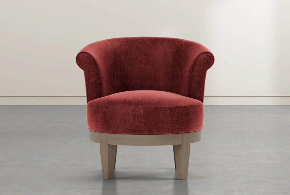 Cleo Burgundy Swivel Accent Chair