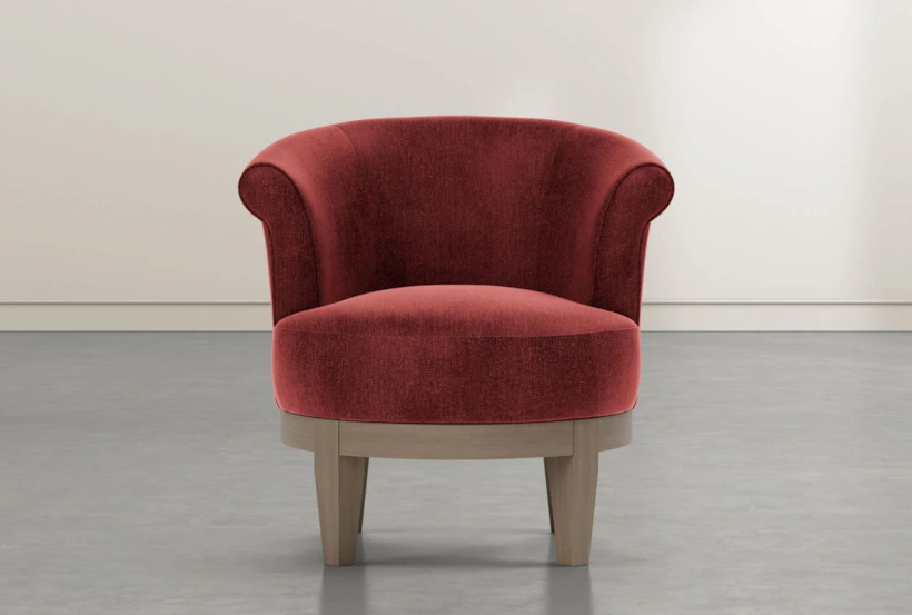 Cleo Burgundy Swivel Accent Chair - 360