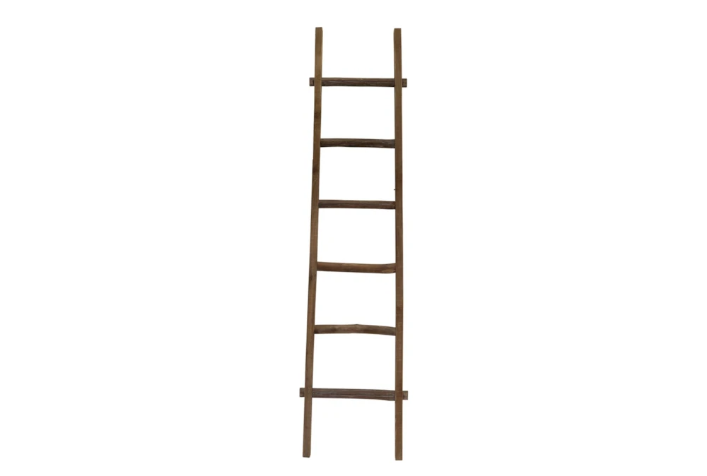 76" Wood Decorative Ladder 
