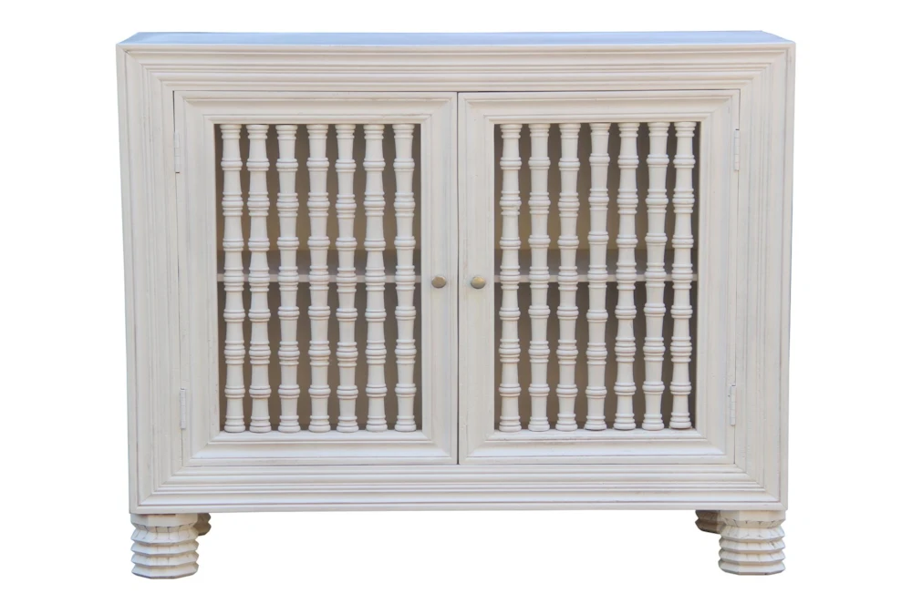 White Wash 2 Door Spindle Chest