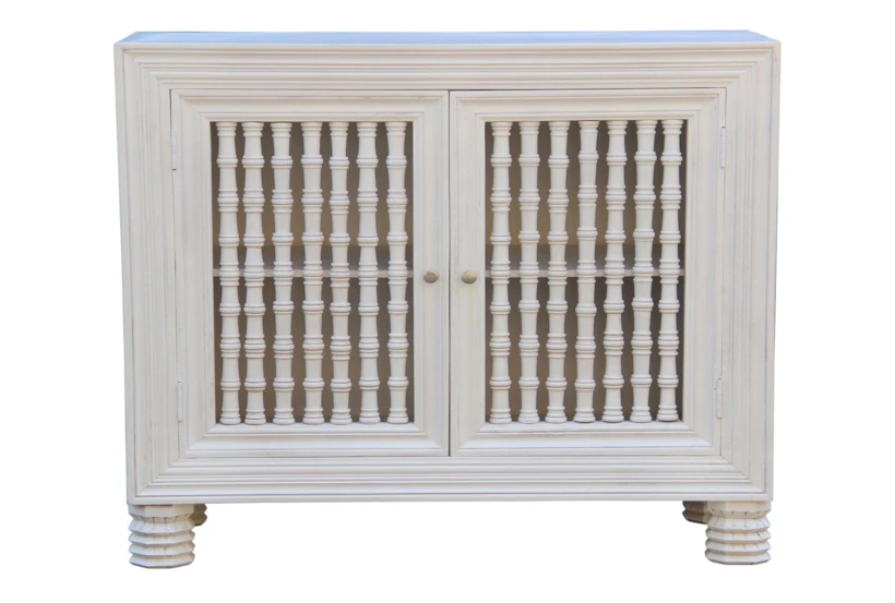 White Wash 2 Door Spindle Chest - 360