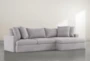 Grand Down II Chenille 2 Piece 139" Sectional With Right Arm Facing Oversized Chaise