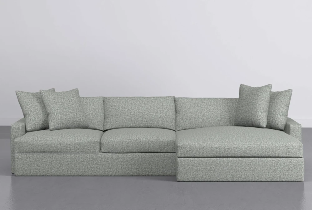 Grand Down II 2pc Mint Sectional W/Raf Oversized Chaise