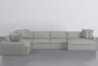 Grand Down II Mint 4 Piece 182" Sectional With Right Arm Facing Oversized Chaise - Signature