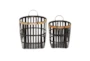 Rl Black Caged Baskets Set Of 2 - Material