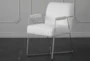 White Faux Fur Arm Chair - Side