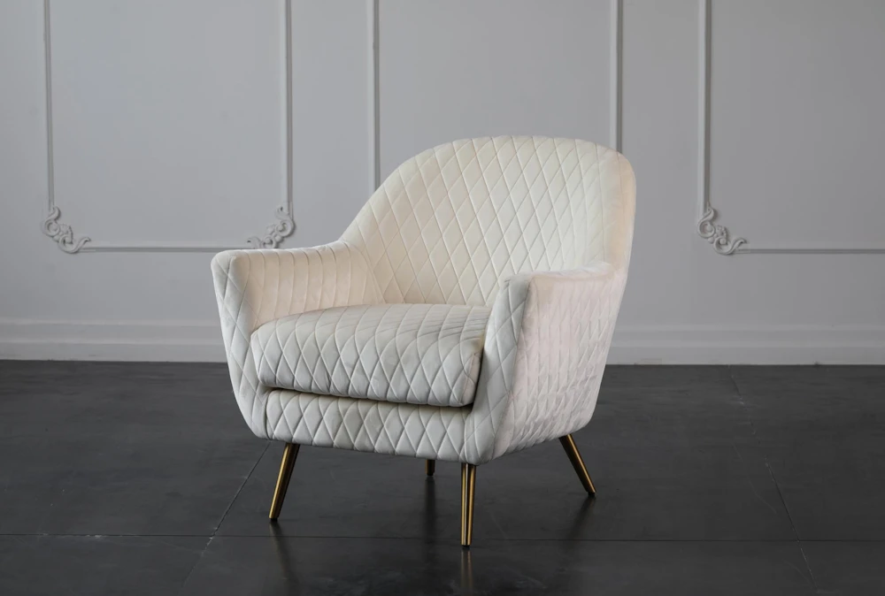 Ivory Quilted Accent Chair