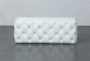 Ivory Tufted Rectangle Ottoman - Front
