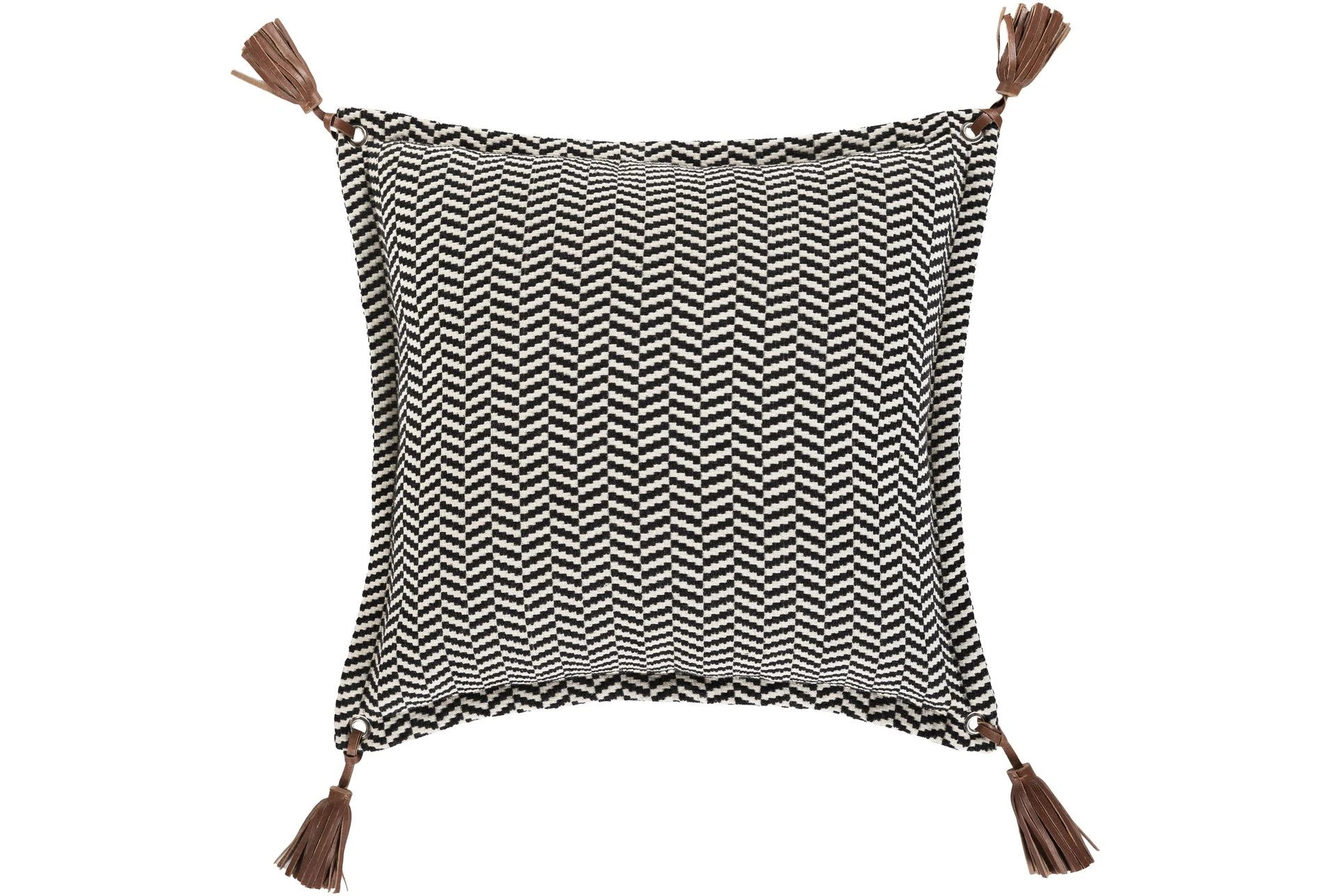 Accent Pillow-Herringbone & Leather Band 13X20