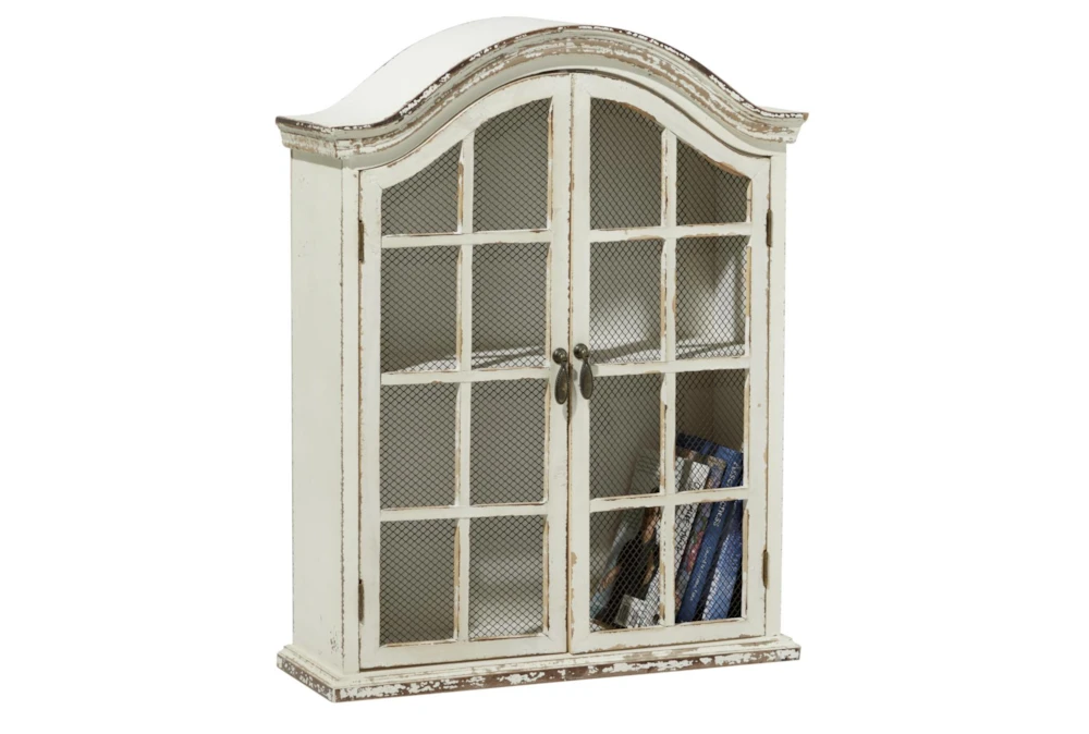 Traditional 2-Door Wood And Metalarched Wall Cabinet