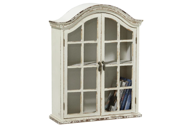 Traditional 2-Door Wood And Metalarched Wall Cabinet - 360