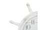 28 Inch Distressed Captains Wheel Wall Clock - Detail
