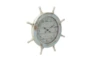28 Inch Distressed Captains Wheel Wall Clock - Material