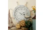 28 Inch Distressed Captains Wheel Wall Clock - Room