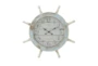 28 Inch Distressed Captains Wheel Wall Clock - Signature