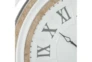 24 X 24 White And Wood Roman Numeral Wall Clock  - Detail