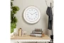 24 X 24 White And Wood Roman Numeral Wall Clock - Room